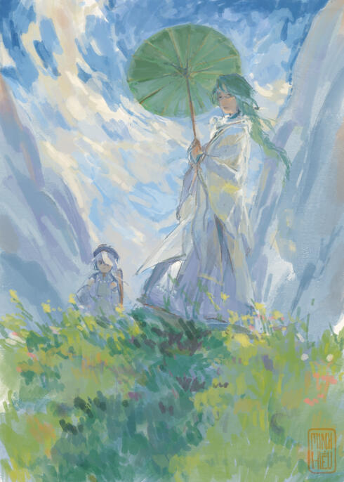 fanart - Baizhu and Qiqi