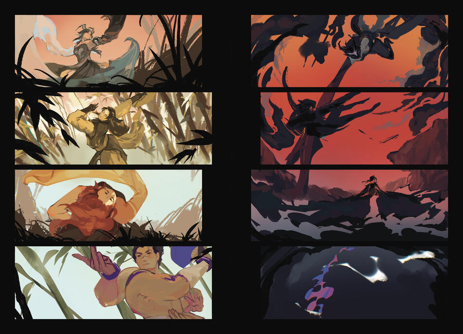 fanart - Moonbroch zine spread - Yaksha dance